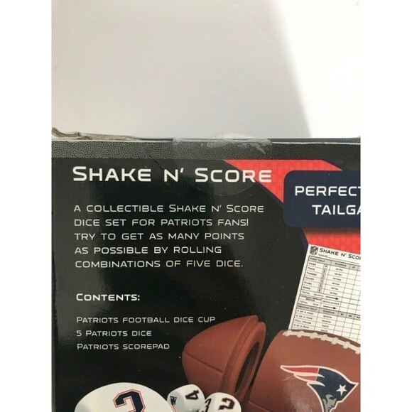 NFL New England Patriots Shake N Score Travel Dice Game NEW - Picture 6 of 8
